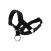 Black Nylon Dog Head Collar Halter Soft Neoprene Nose Strap XS 4-7inch Snout