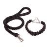 Black Nylon Dog Training Leash with Self-Adjusting Collar for Small to Large Dog Breeds