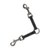 Black Nylon Small Dog Coupler With Nickel-Plated Swivel Clip For Two Dogs