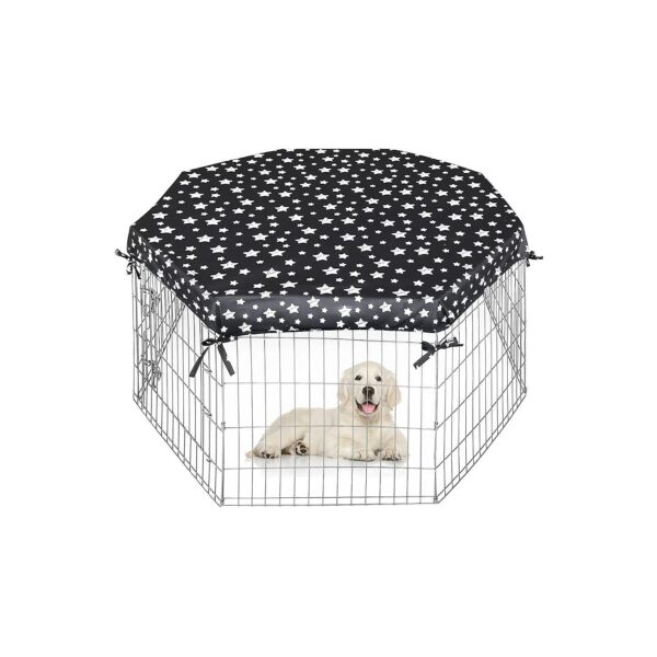 Black Octagonal Pet Playpen Cover with Waterproof Backing