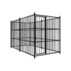 Black Outdoor Steel Dog Kennel without Roof for Puppy Training Exercising Backyard Use