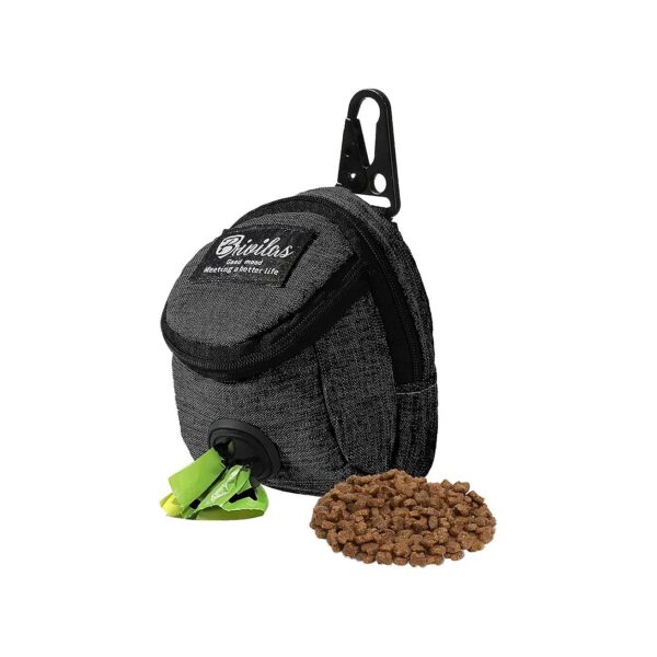 Black Oxford Cloth Dog Training Bag for Walking, Travel, and Outdoor Activities