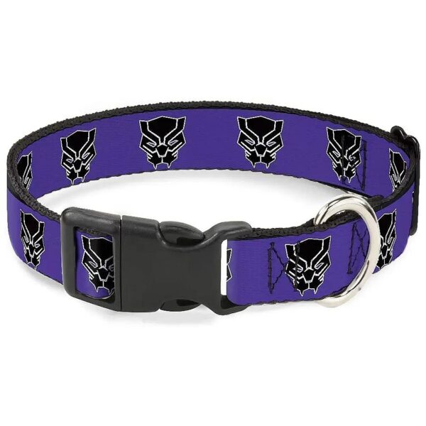 Black Panther Avengers Icon Polyester Dog Collar 6 to 9 Inches Wide