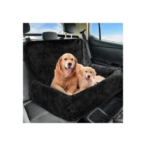 Black Pet Car Bed for Medium to Large Dogs - Easy-Clean Design, 4" x 2" x 2