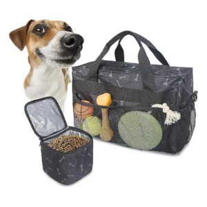 Black Pet Luggage Suitcase Carrier with Collapsible Bowl for Comfortable Carrying