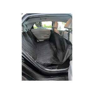 Black Pet Seat Cover for Cars and Trucks with Non-Slip Bottom and Secure Headrest Straps