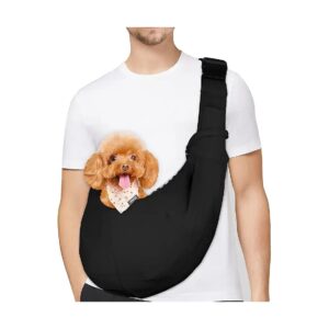 Black Pet Sling Carrier for Small Pets up to 11 Pounds with Soft and Comfortable Fabric