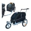 Black Pet Stroller and Bike Trailer with Suspension for Small Breed Dogs and Puppies