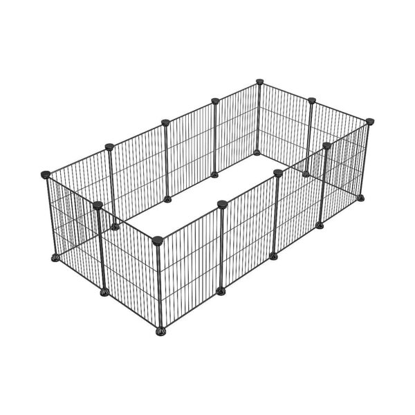 Black Portable Metal Wire Pet Playpen for Small Animals Guinea Pigs Rabbits Puppies