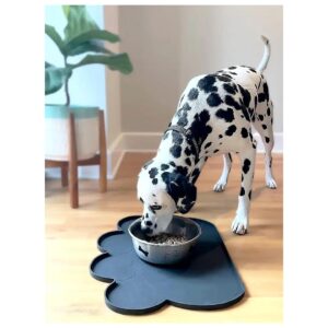 Black Silicone Rubber Pet Food Mat for Dog and Cat Food and Water Non Slip