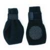 Black Small Dog Boots with Elastic Straps and Polar Fleece Lining