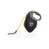 Black Solid Handle Retractable Dog Leash for Dogs up to 50kgs with Neon Tape