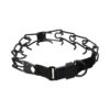 Black Stainless Steel Dog Pinch Collar with Click Lock Buckle and 2 mm Thickness