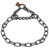 Black Stainless Steel Fur Saver Dog Collar with Assembly Chain and Correction Slip Chain