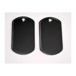 Black Stainless Steel Military Style Dog Tags in Bulk 25 Pieces