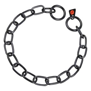 Black Stainless Steel O-Ring Dog Necklace with Strong Chain