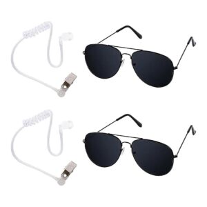 Black Sunglasses with Earpiece Earplugs Ring Bearer for Halloween Costume Cosplay