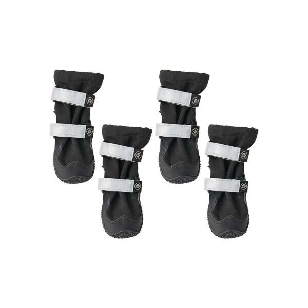 Black Water-Resistant Dog Boots with Durable Sole for Rough Terrain Protection