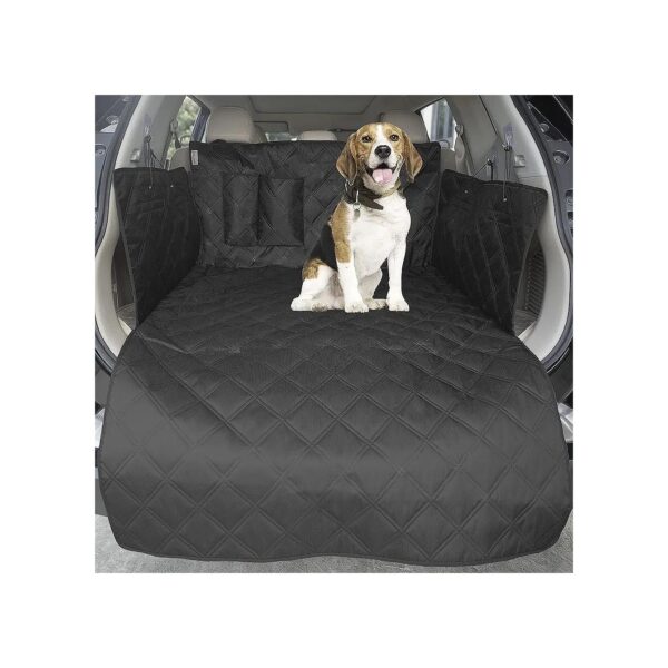 Black Waterproof Dog Cargo Liner for Large SUVs with Extra Side Flaps