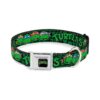 Black and Green Turtle Shell Pattern Dog Collar for Medium Size Dogs