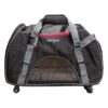 Black and Grey Comfort Carrier for Small Dogs with Breathable Mesh Panels