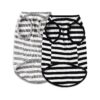 Black and Light Grey Striped Dog Shirt for Small Medium Large Dogs, Classic Design