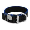 Black with Blue Trim, Heavy Duty Nylon Dog Collar for Large Dogs with Comfortable Fit