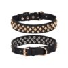 Black3 Spiked Studded Puppy Collar Soft Pu Leather Adjustable Small Breed Pet Collars