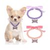 Bling Rhinestone Pearl Collars for Small Dogs and Cats with Adjustable Clasp Gift Ideas