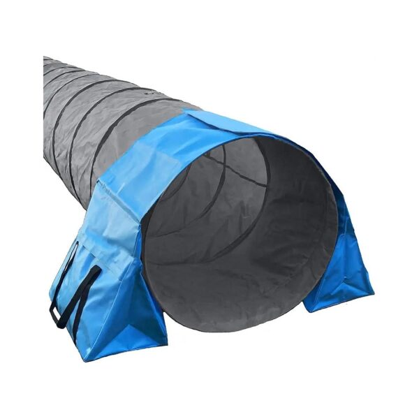 Blue Adjustable Saddlebags for Dog Agility Tunnels with Strong Handles