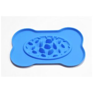 Blue BPA Free Silicone Slow Feed Bowl for Dogs Pet Food Water Bowl Anti Choke