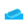 Blue Dog Brush for Grooming and Massaging with Soft Rubber Brush and Hair Catching Net