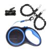 Blue Dog Leash with Retractable Cord and Non Slip Grip for Small to Large Pets