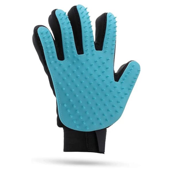 Blue Dog and Cat Grooming Glove with Massage and Contouring for Pets Blue Pair