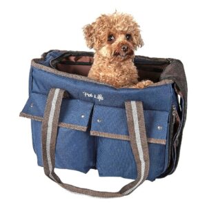 Blue Fashion Pet Carrier for Small to Medium Size Dogs with Top Mesh Zippers