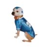 Blue Football Player Pet Costume with Tie-On Helmet for Small Breeds