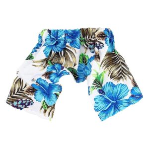 Blue Hibiscus Dog Board Shorts XXX-Large Hawaiian Patterned Swim Suit Beach Pool Outfit