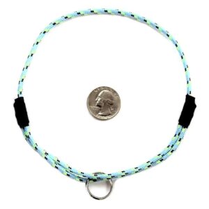 Blue Medium ID Collar for Dogs with 3mm Thin Rope and Adjustable Metal Sliders