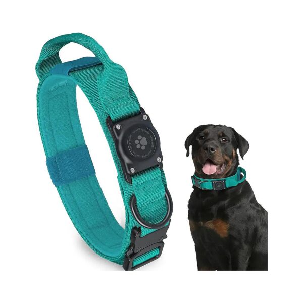 Blue Medium and Large Dog AirTag Compatible Waterproof GPS Dog Collar