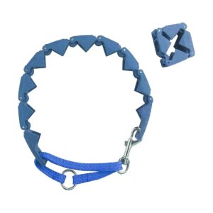 Blue Metal Dog Training Collar with 4 Extra Links for Medium, Large, and X-Large Dogs