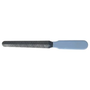 Blue Metal Pet Nail File with Curvy Edges and Soft Rubber Handle for Easy Trimming