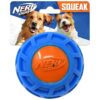 Blue Orange Squeak Ball for Large Breed Dogs with Nerf Tough Quality