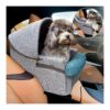 Blue Pet Carrier Car Seat for Small Dogs 3-8 lbs with Top and Console Attachment