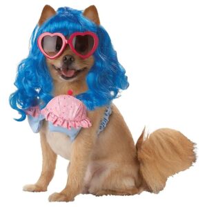 Blue Pink Pet Dog Costumes with Cupcake Bra Accessories