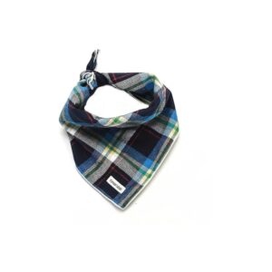 Blue Plaid Bandana for Small, Medium, and Large Dogs - Great Winter Accessory