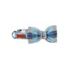 Blue Plaid Bow Tie Dog Collar with Comfortable Adjustable Fit for Small Male Dogs