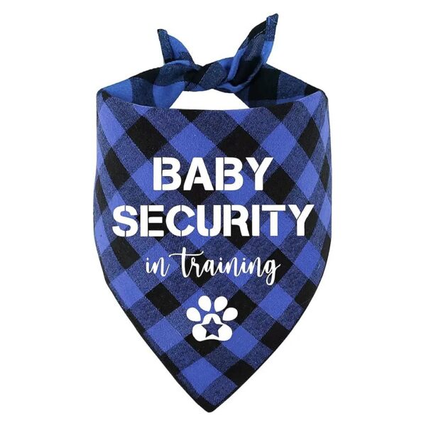 Blue Plaid Dog Triangle Bibs for Photo Props New Baby Shower Celebrations Pet Lovers Gift