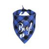 Blue Plaid Pet Scarf Scarves, Gift for Pet Lovers