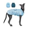 Blue Plaid XS Reversible Waterproof Dog Winter Coat with Reflective Strips