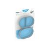 Blue Plastic Cat Mat and Bowl Set for Reduced Odors and Mess